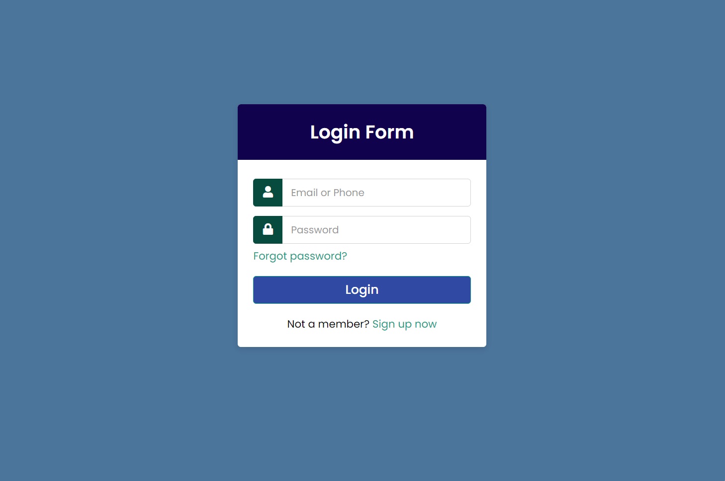 Log in Page